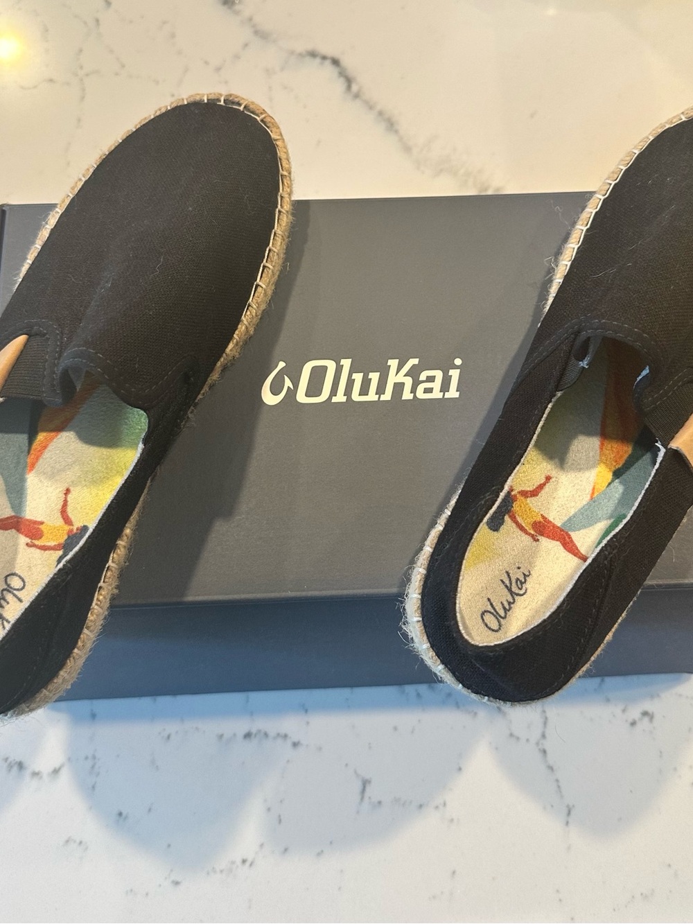 OluKai Pehuea Women’s Slip-On Shoes – Size 8 – Black – Brand New